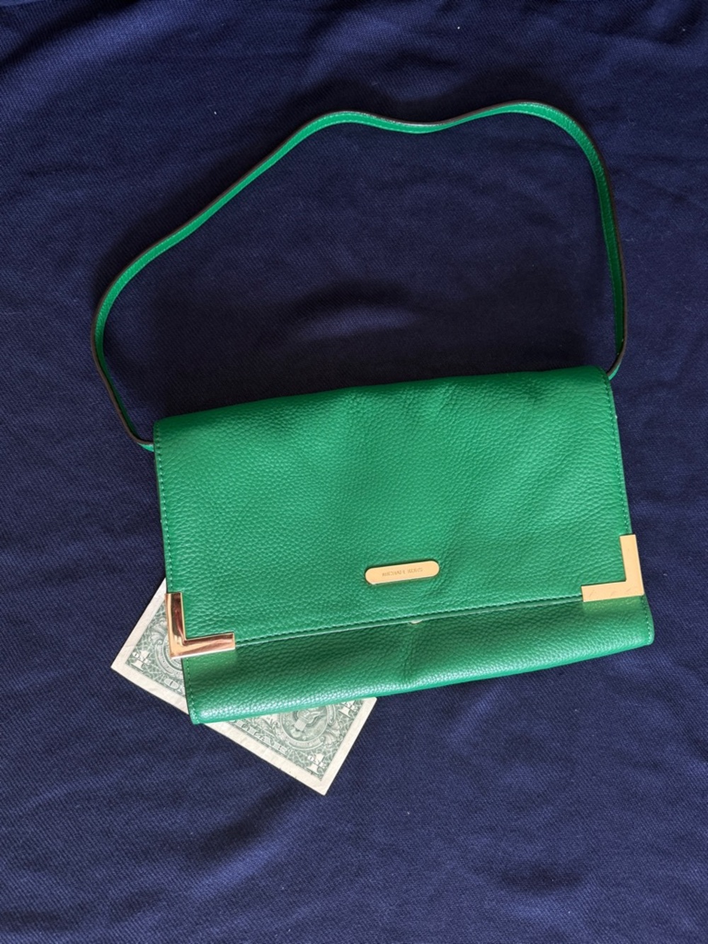 Michael Kors leather shoulder clutch EUC